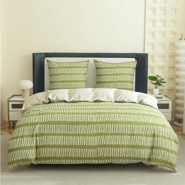 PrzytulneMieszkanie.pl PrzytulneMieszkanie.pl Pościel z mikroflanelu GREENSORY zielona Rozmiar pościeli: 2 szt 70 x 90 cm | 200 x 220 cm