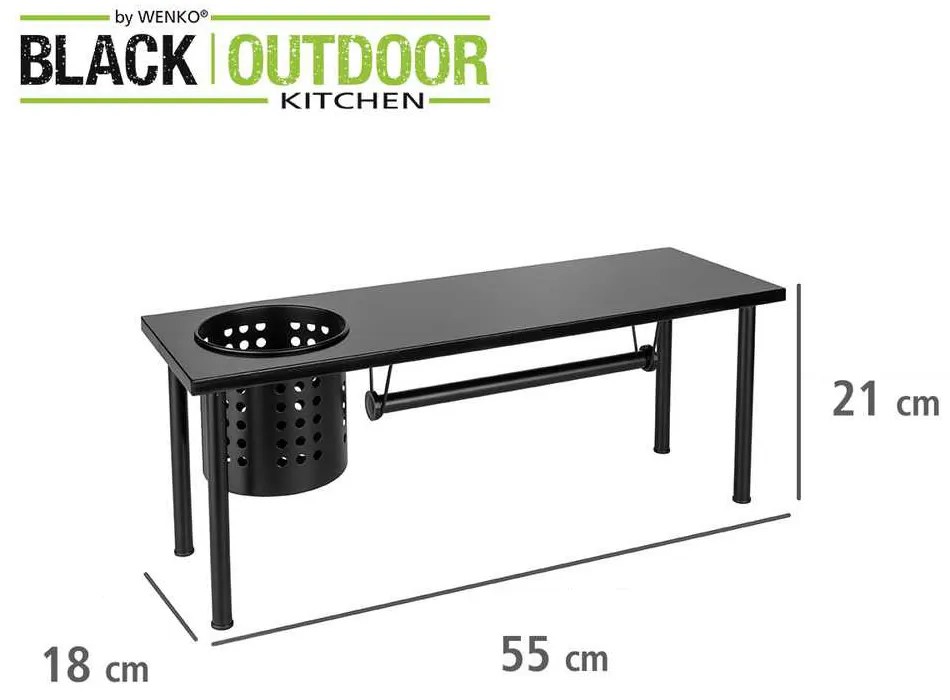 Szafka kuchenna BLANCO z uchwytem na rolki i ociekaczem, WENKO