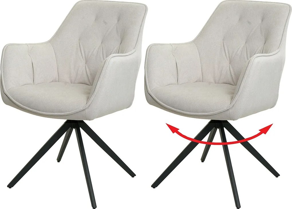 Krzesło do jadalni MCW-L80 (zestaw 2 sztuk),  kremowo-beżowy