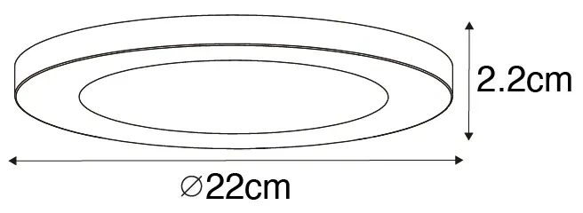 Zewnetrzna Zestaw 6 natynkowych lub wpuszczanych reflektorów White 22 cm z diodami LED z 3-stopniową funkcją ściemniania do ciepłej barwy - Trans Oswietlenie zewnetrzne