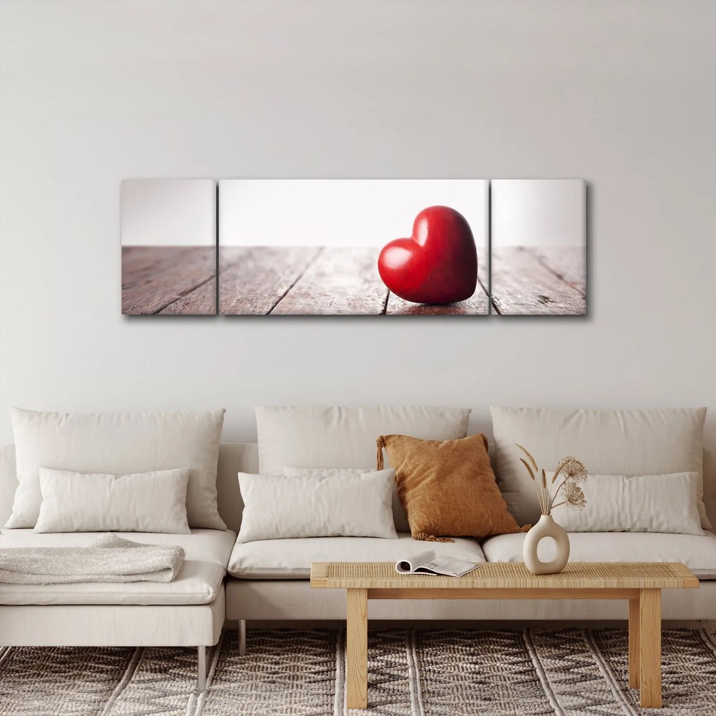 Obraz drewnianego serca (170x50 cm)