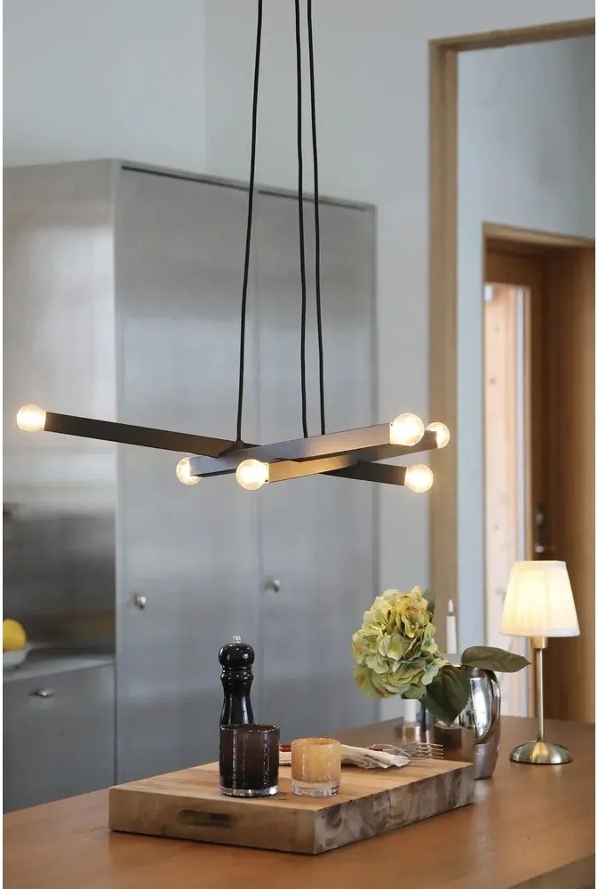 Czarna metalowa lampa wisząca Stack – Markslöjd