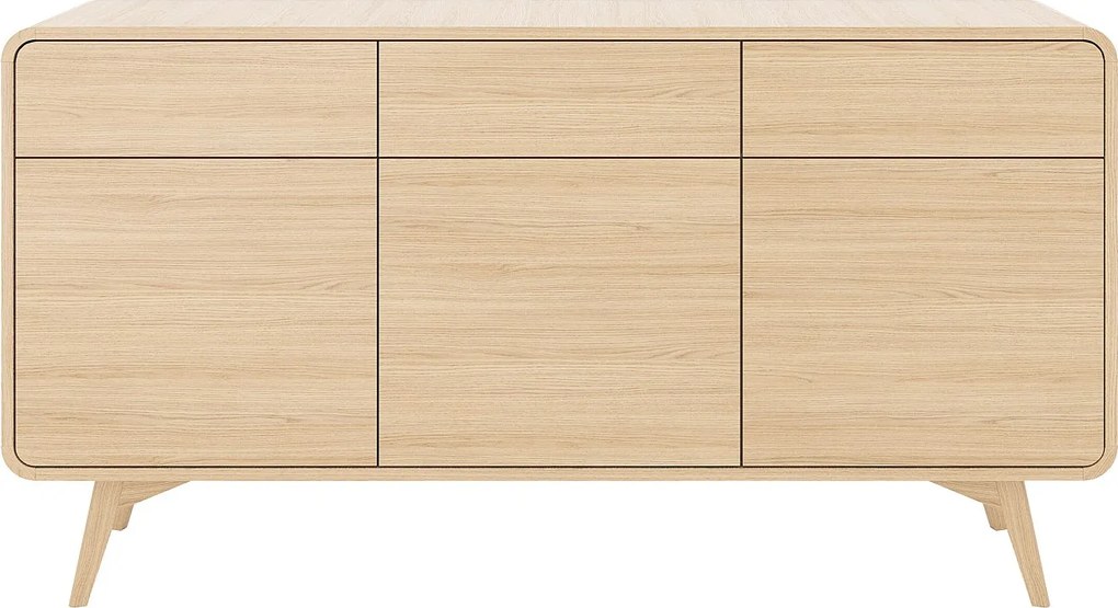 Komoda 3-drzwiowa z 3 szufladami - Naturalny - JALEMO