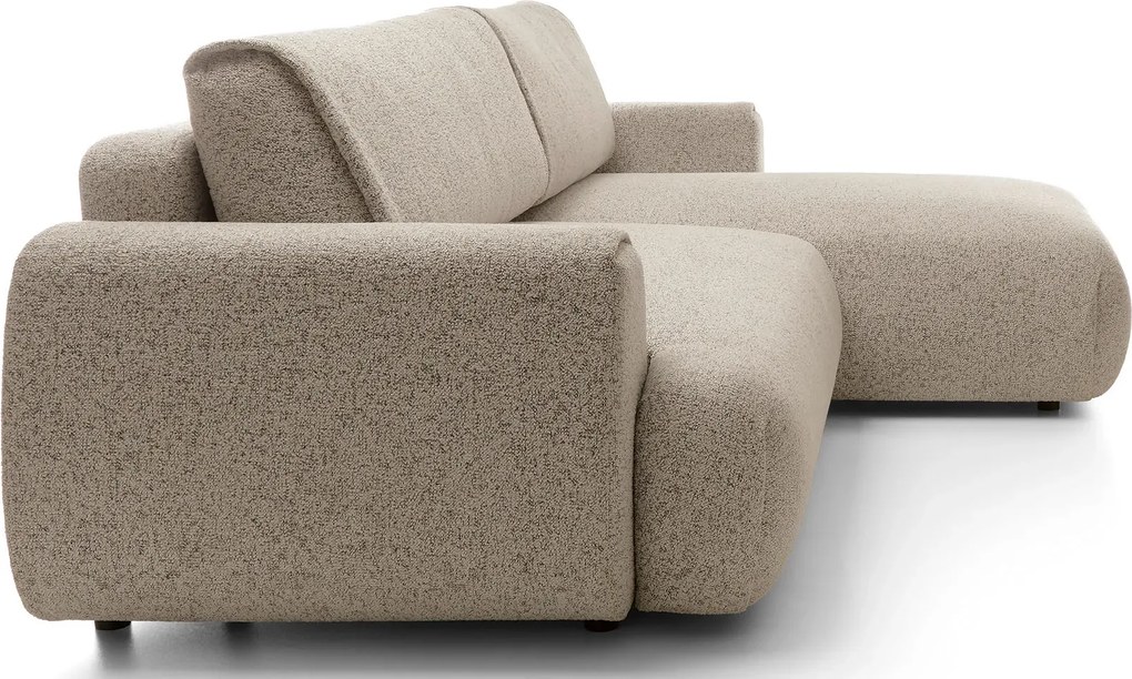 Nowoczesny narożnik rozkładany z pojemnikiem zimny beż L2-C10