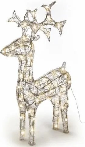 Świetlna dekoracja świąteczna renifer - 100 cm, ciepła biel