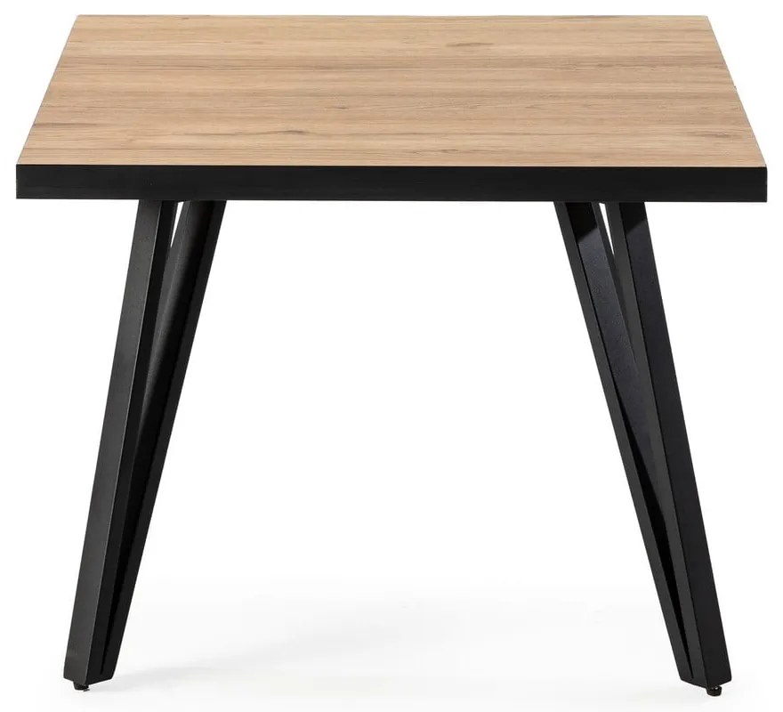 Czarny stolik z blatem w dekorze dębu 60x60 cm Sindi – Marckeric