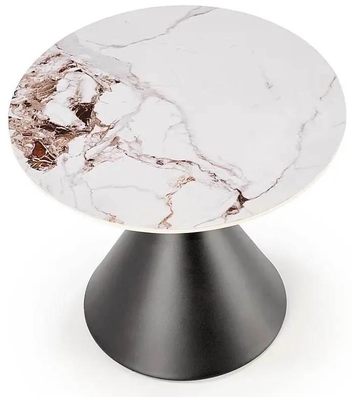 Ława kawowa w stylu glamour biały marmur + czarny - Nito 3X