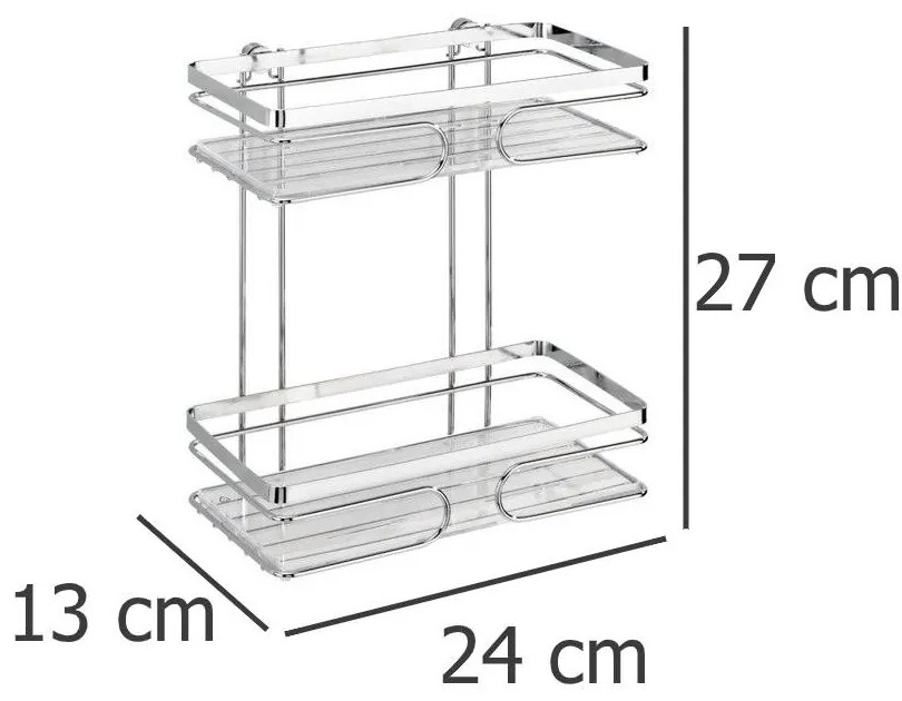 Półka łazienkowa PREMIUM pod prysznic, 2 poziomy - stal nierdzewna, WENKO