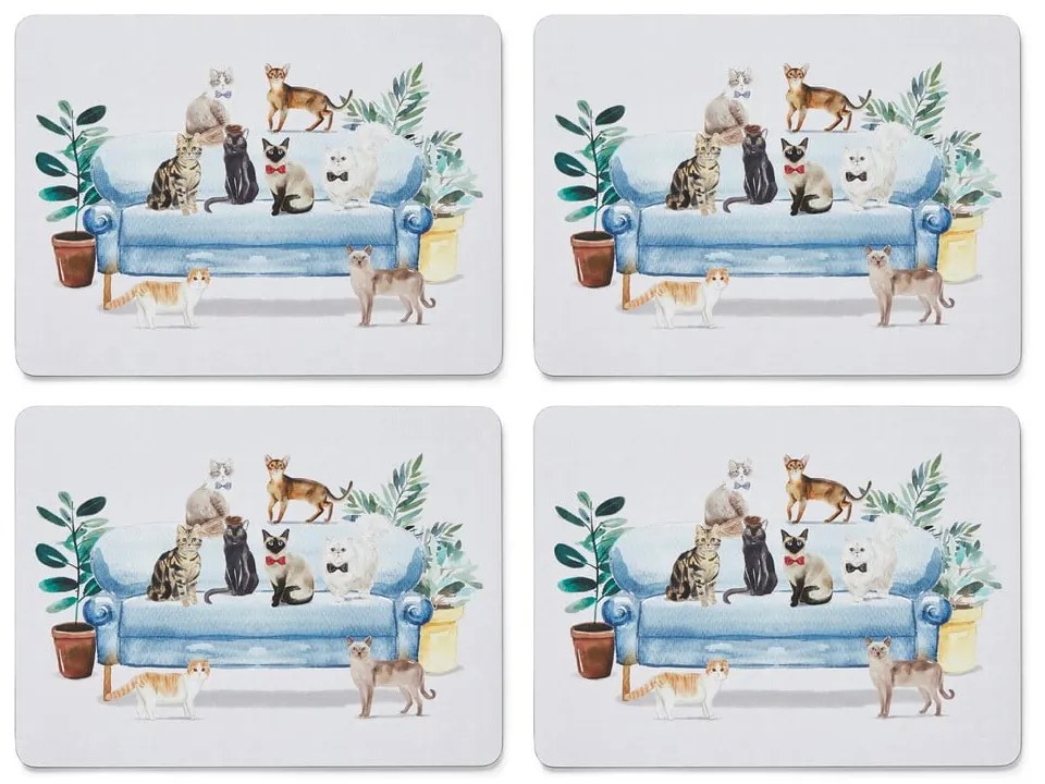 Zestaw 4 korkowych mat stołowych 21.5x29 cm Cooksmart ® Curious Cats