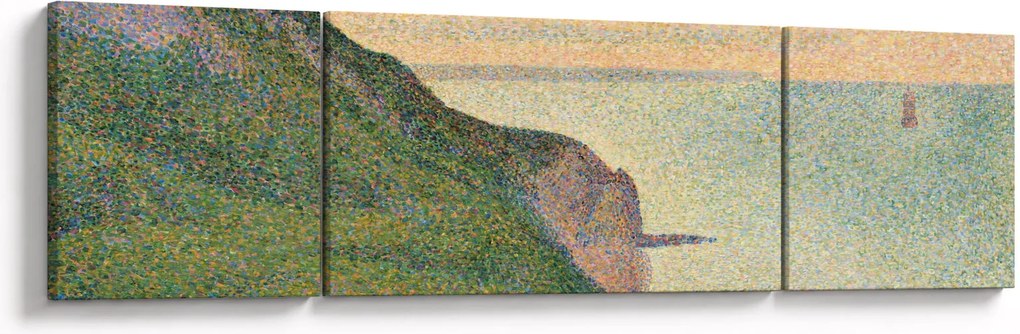 Obraz - Georges Seurat, Seascape at Port-en-Bessin, Normandy, reprodukcje (170x50 cm)