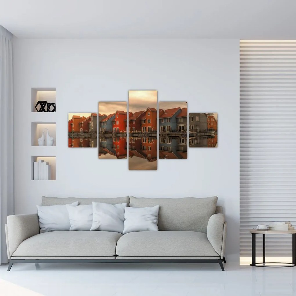 Obraz kolorowych domów (125x70 cm)