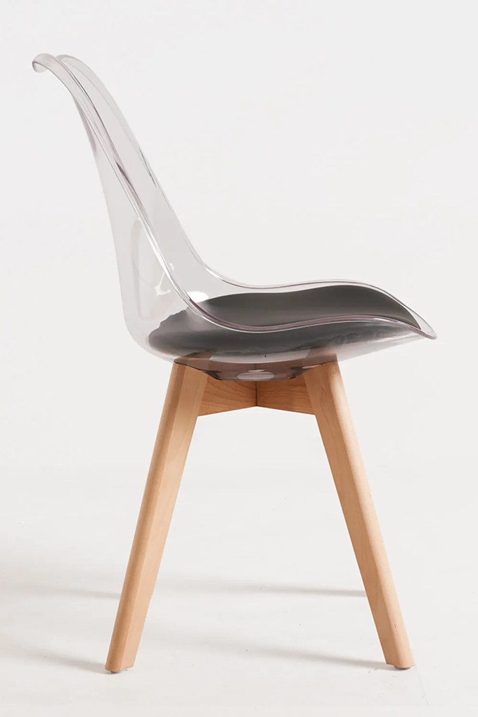 Zestaw 4 Krzese Synk Przezroczyste Siedzisko