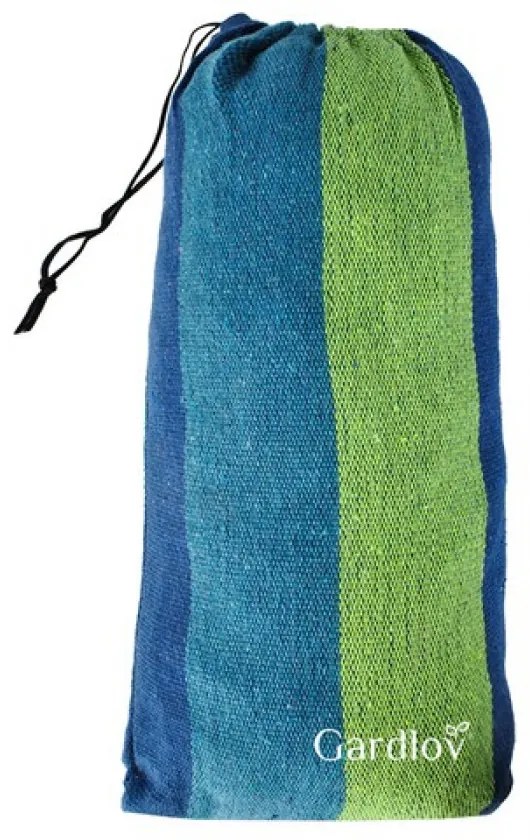 Niebiesko-zielony hamak HAMMOCK dla 2 osób 200x150 cm