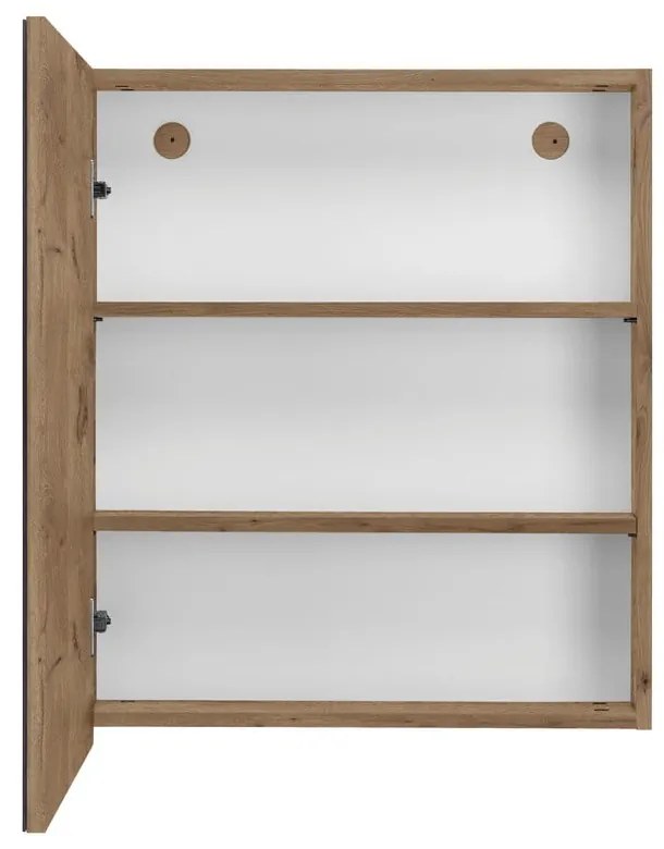 Wisząca szafka łazienkowa z lustrem w dekorze dębu 60x70 cm Wisla – Støraa
