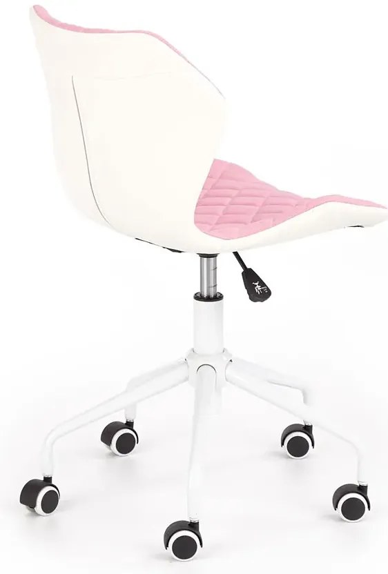 Różowy młodzieżowy fotel do biurka pikowany R9-N50