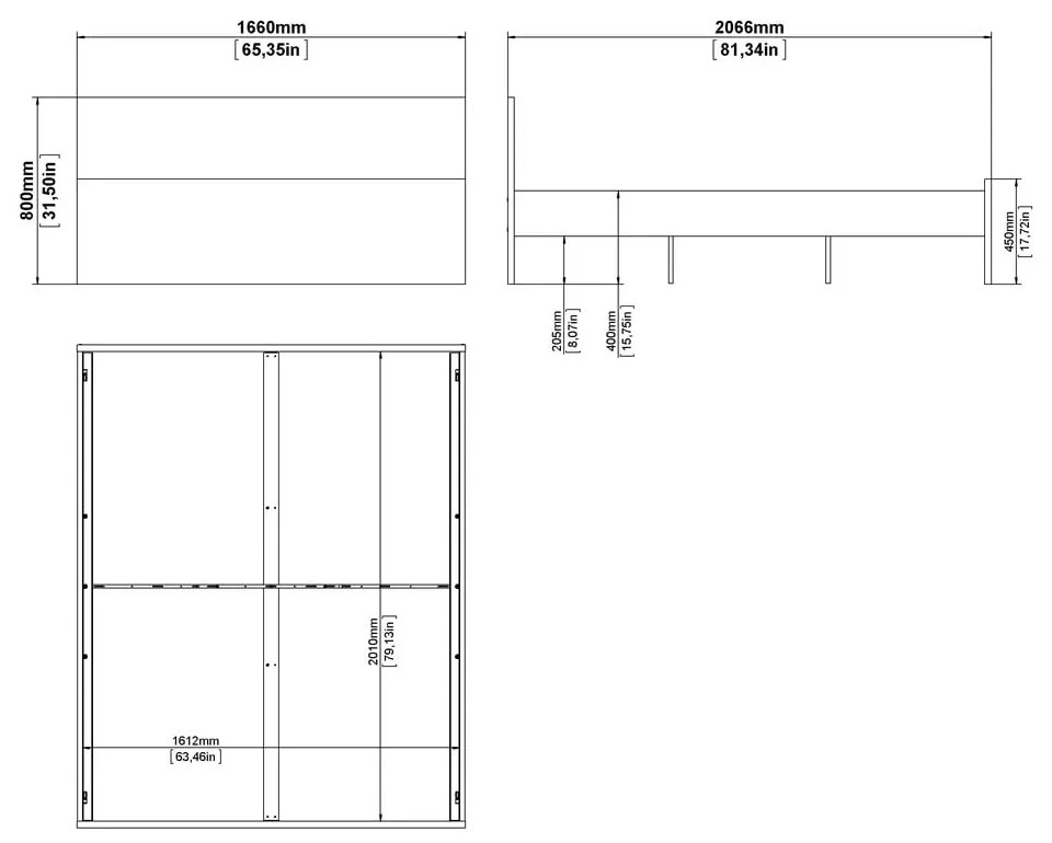 Białe łóżko dwuosobowe 160x200 cm Naia – Tvilum