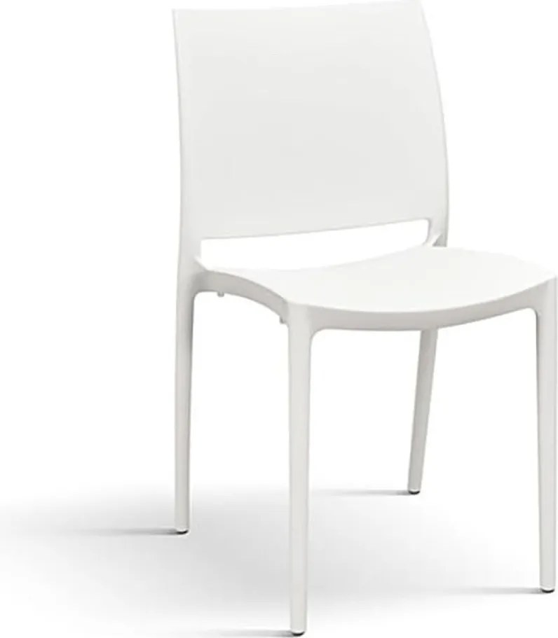 Zestaw 6 białych krzeseł polipropylenowych z możliwością sztaplowania - NORTH BEACH