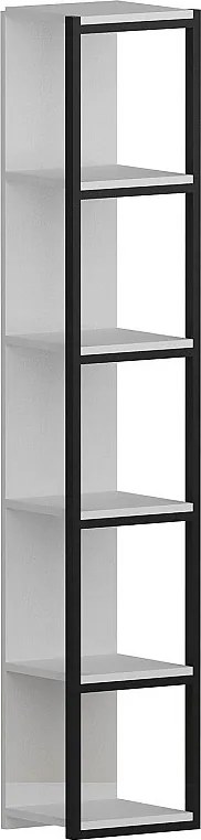 Nowoczesny regał na książki – 33,7 x 180 x 29,5 cm – czarno-biały – płyta wiórowa