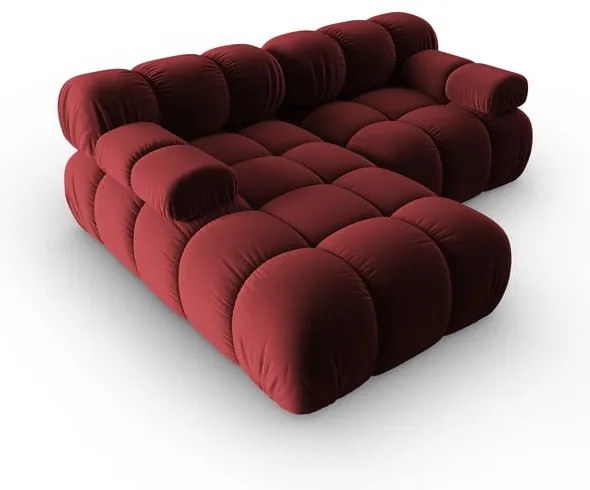 Czerwona aksamitna sofa 191 cm Bellis – Micadoni Home