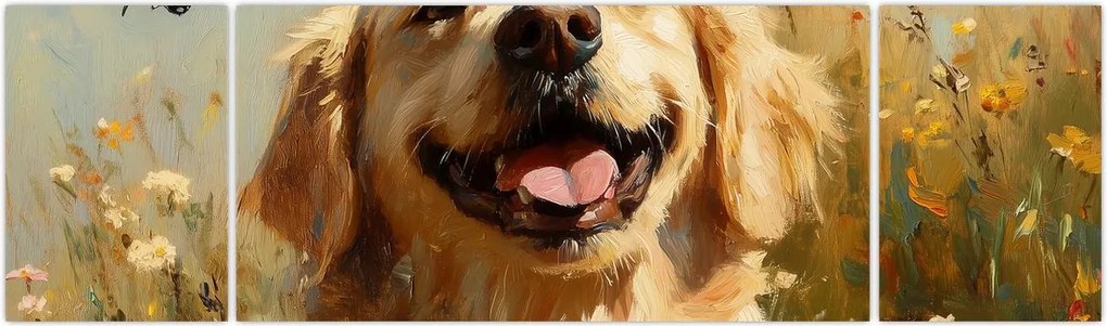 Obraz - Szczęśliwy piesek (170x50 cm)