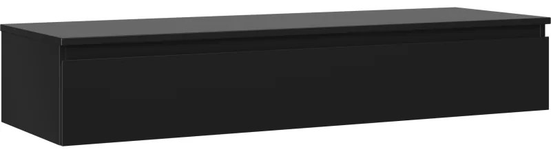 Mexen Orio szafka łazienkowa podumywalkowa 140 cm z blatem, 1 szuflada, czarna mat - 91A10-14023-1-BFC71