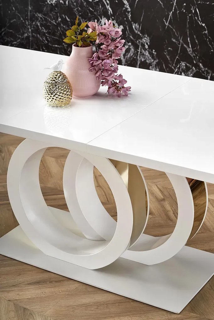 Biały rozkładany stół w stylu glamour R2-M48