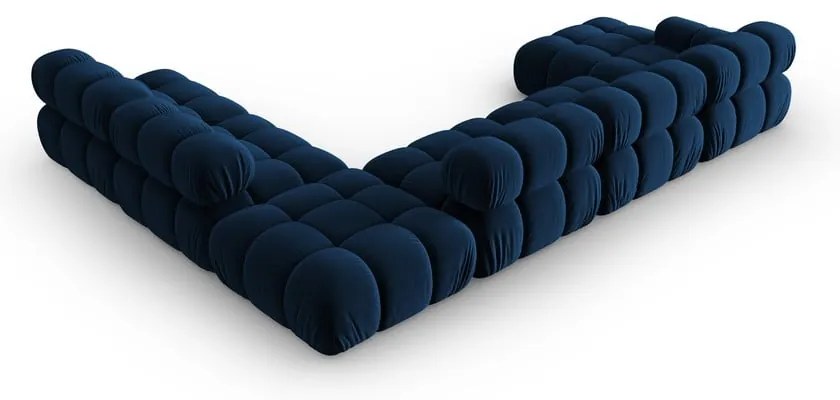 Niebieska aksamitna sofa 379 cm Bellis – Micadoni Home