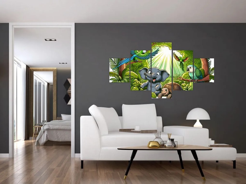 Obraz - Wesołe zwierzątka (125x70 cm)