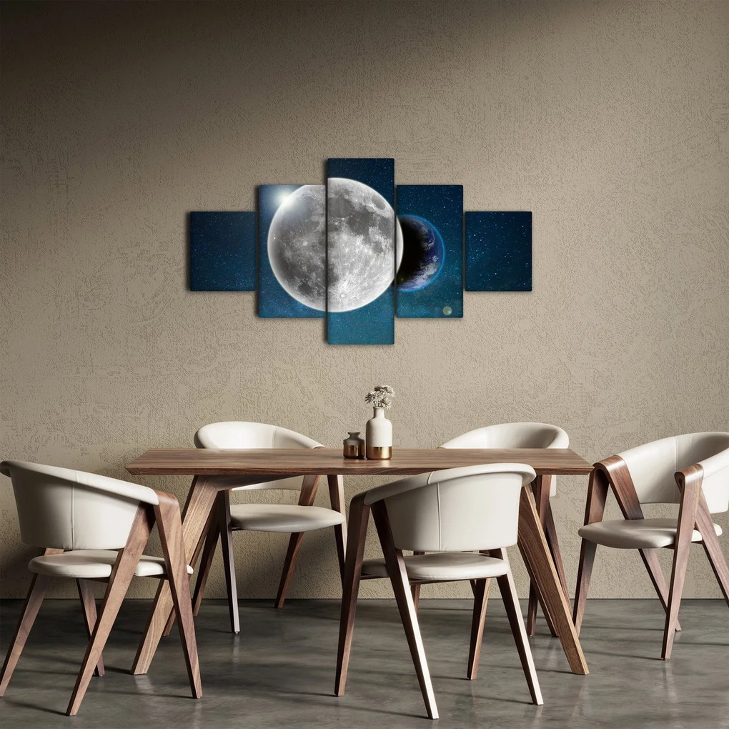 Obraz - Ziemia w zaćmieniu Księżyca (125x70 cm)