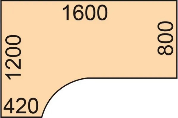 Narożne biurko PRIMO GRAY, 160x120 cm, lewe, szary/wenge