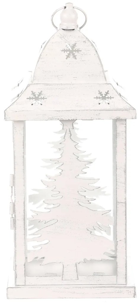 Metalowa latarnia Conifer, biała, 31 cm