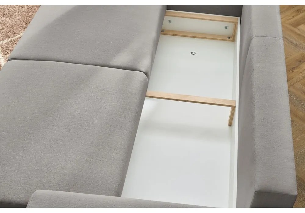 Jasnoszara sofa rozkładana Envy – Bobochic Paris