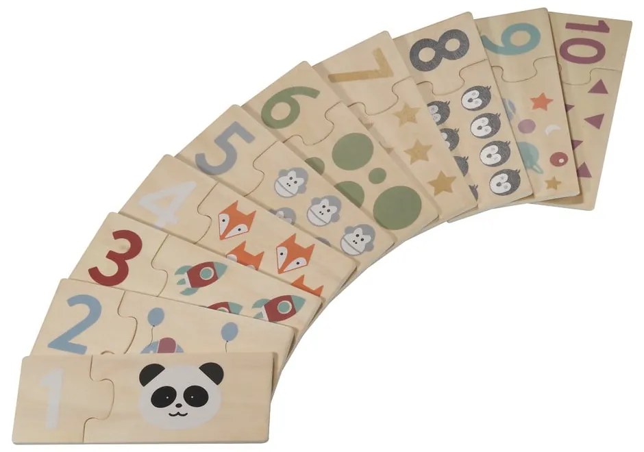 Drewniane puzzle (liczba elementów 20) Numbers – Kindsgut