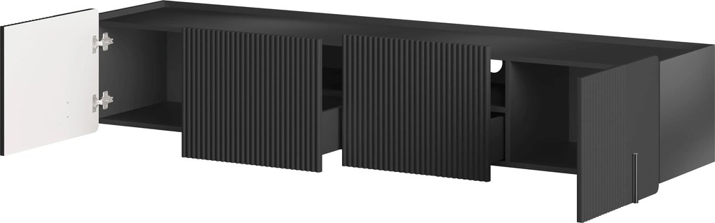 Szafka RTV wisząca Malmi 200 cm - czarny mat / czarny