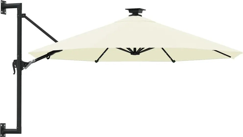 Piaskowy parasol ogrodowy na taras z oświetleniem LED W4-K07