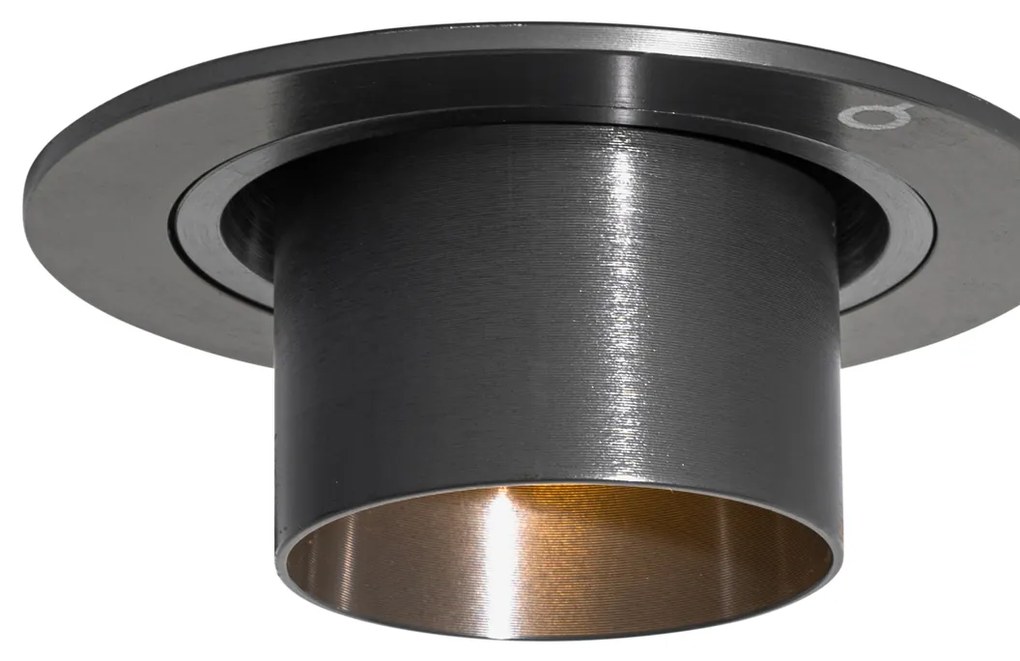 Set van 6 inbouwspots gunmetal GU10 35mm rond kantelbaar - Installa Oswietlenie wewnetrzne