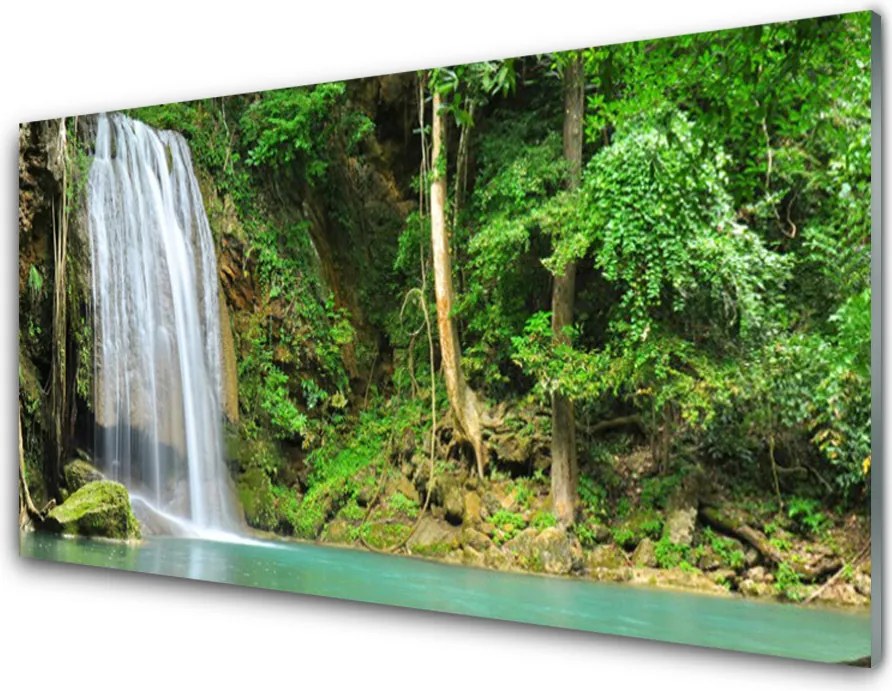 Panel Szklany Leśna Kaskada Wodna