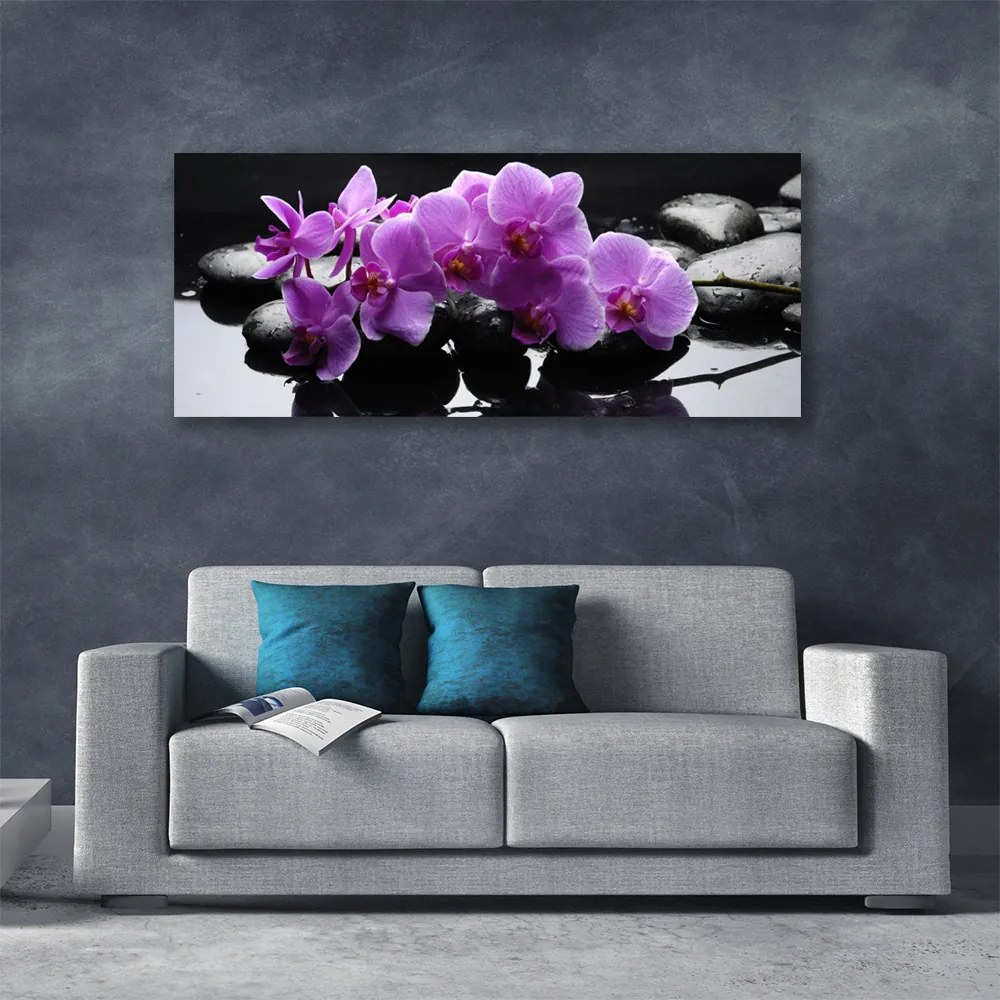 Obraz canvas Harmonijny Kwiat na Kamieniach