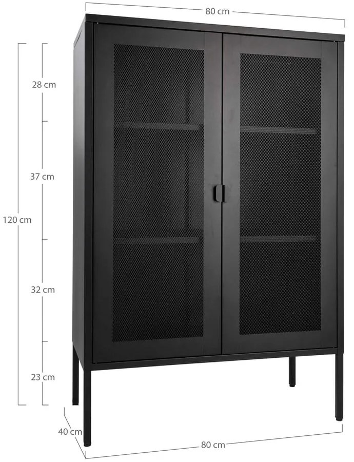 Czarna metalowa witryna 80x120 cm Melbourne – House Nordic