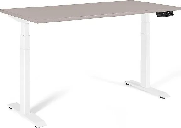 Elektryczne biurko komputerowe Active I 140x70 cm, stelaż biały / blat beżowy