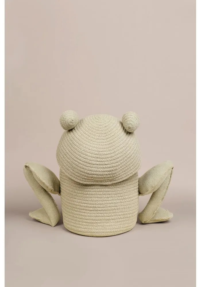 Jasnozielony tekstylny dziecięcy kosz na zabawki ø 23x35 cm Fred the Frog – Lorena Canals