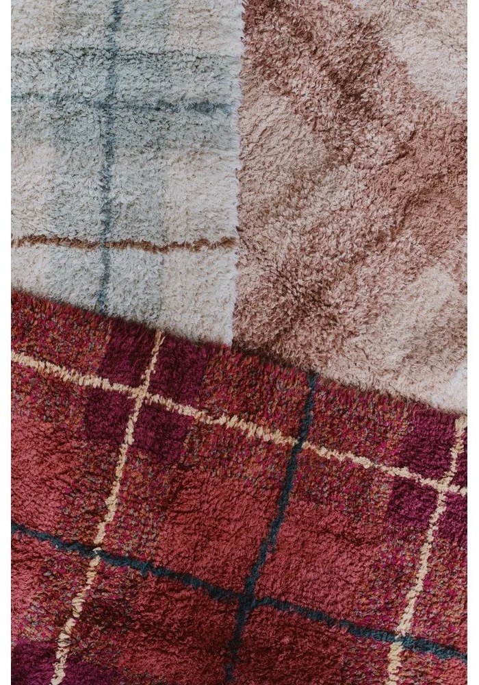 Jasnoróżowy bawełniany dywan odpowiedni do prania/tkany ręcznie 140x190 cm Tartan Rose – Lorena Canals