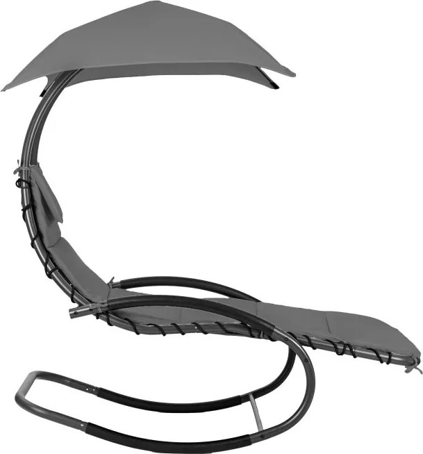 Bujana leżanka ogrodowa z daszkiem Casaro 158, szary