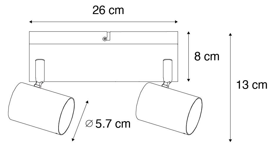 Nowoczesna lampa sufitowa brązowa 2-punktowa regulowana prostokątna - Jeana