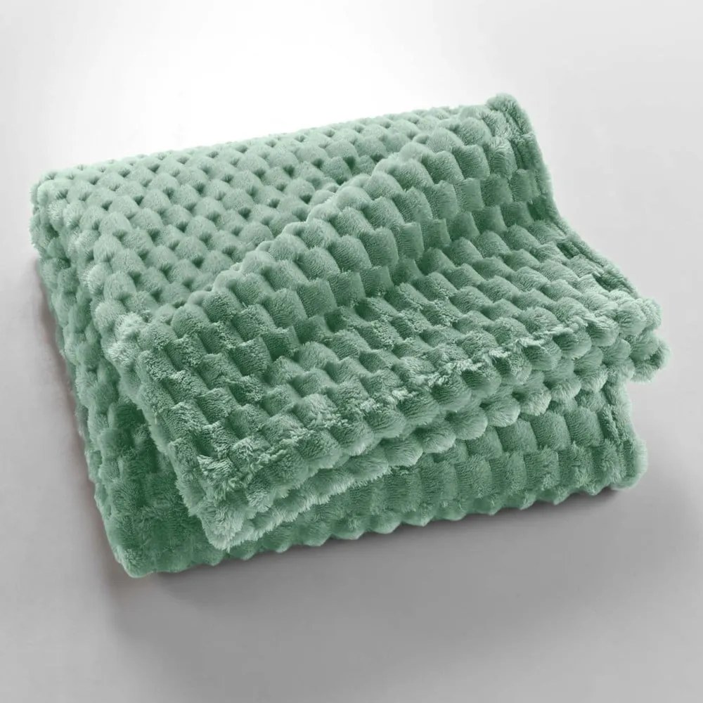 Jasnozielony koc z mikfroflaneli 125x150 cm Mini Frosty – douceur d'intérieur