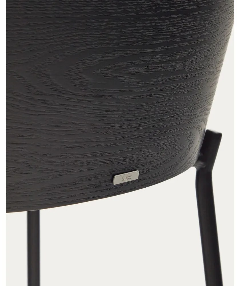 Czarno-szary hoker (wysokość siedziska 65 cm) Eamy – Kave Home