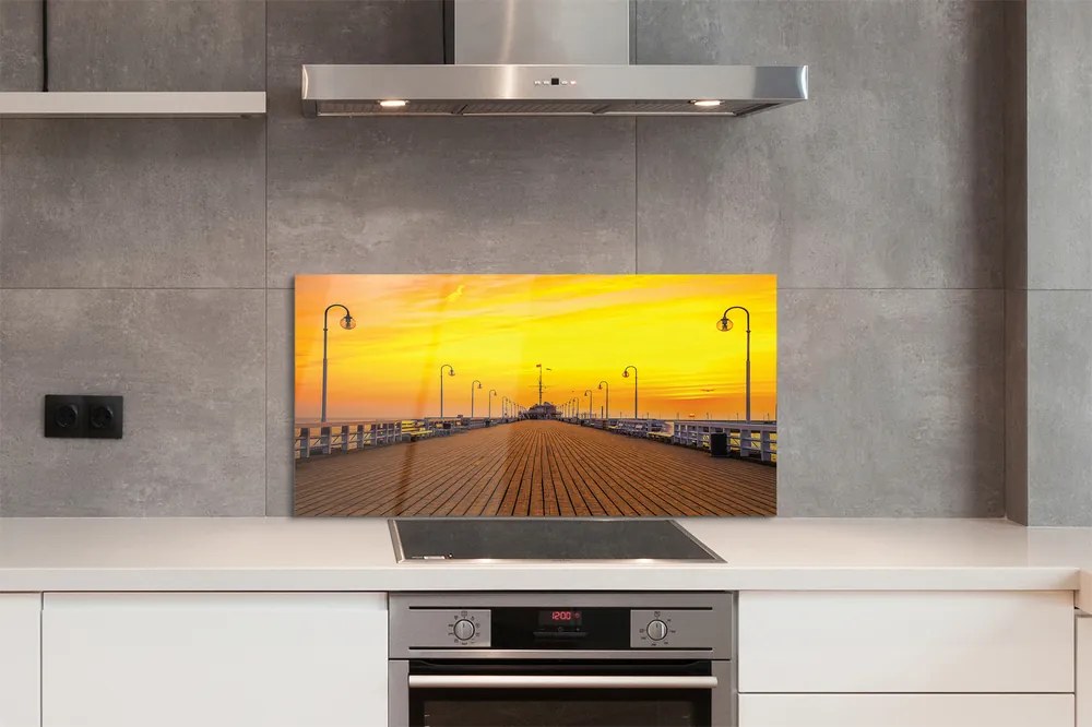 Panel Szklany Zachód Słońca nad Molo