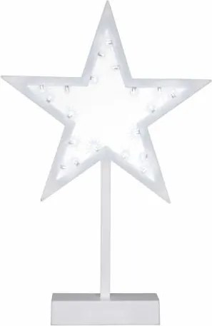 Świąteczna dekoracja - gwiazda na stojaku, 38 cm,20 LED