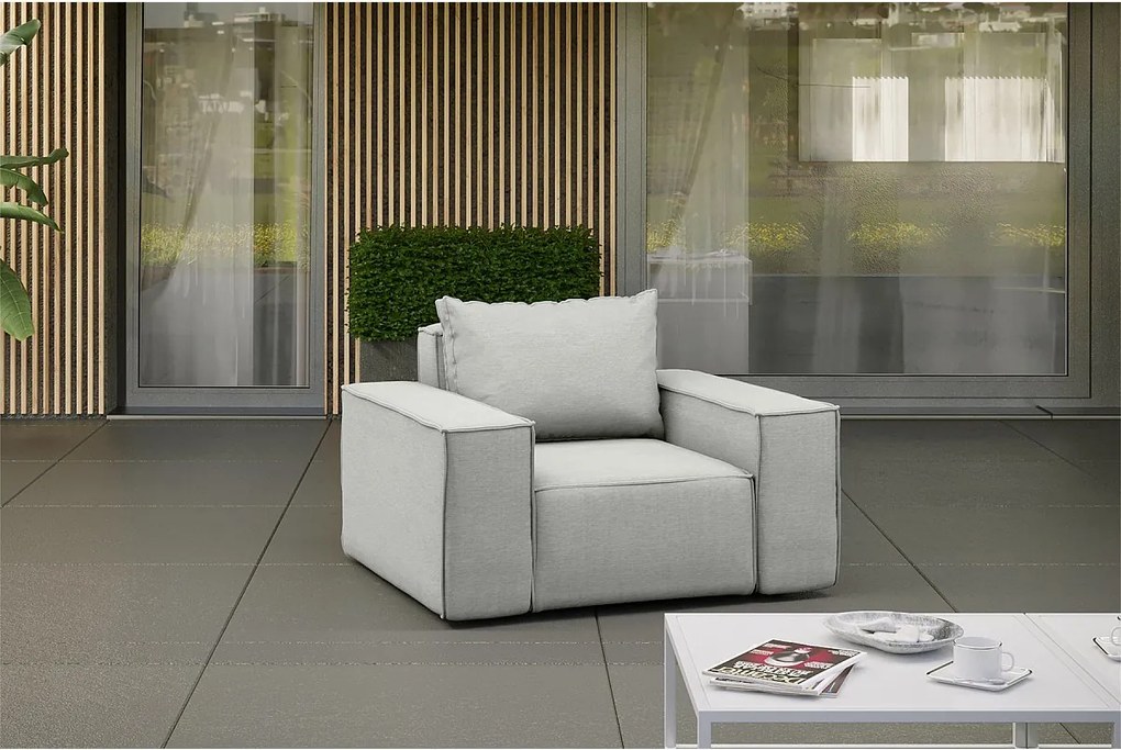 Fotel ogrodowy SONNE, tkanina Artykuł, Jasnoszary