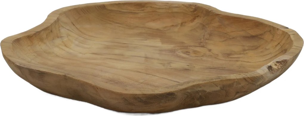 Taca dekoracyjna z drewna tekowego, 35x30x4 cm, półmisek na owoce